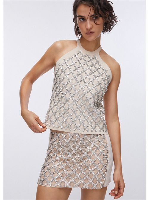 Top con ricami gioiello LIU JO | PA6048MS99E/X0753